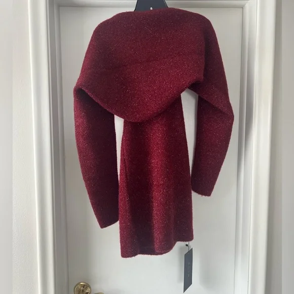 💃🏽🆕 NWT ASTR the Label TAMARA SHRUG AND MINI SWEATER DRESS - Wine - Size M - Picture 5 of 13